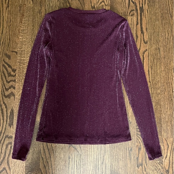 INC Wine-colored Long Sleeve Top - Picture 2 of 3